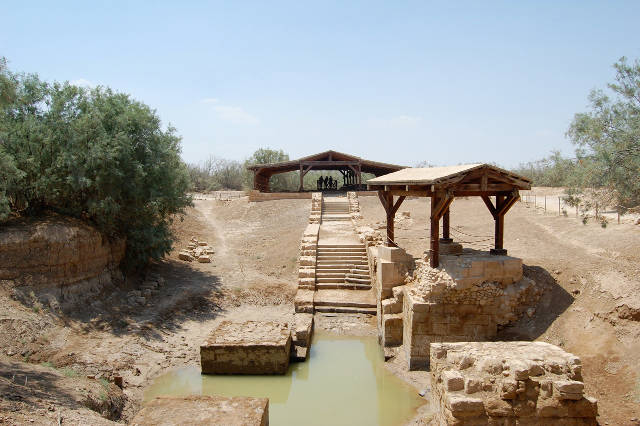The remnants of a Byzantine chapel built on the Jordan River, on the site where Jesus is said to have been baptized, Al Maghtas/The Baptism Site, Jordan