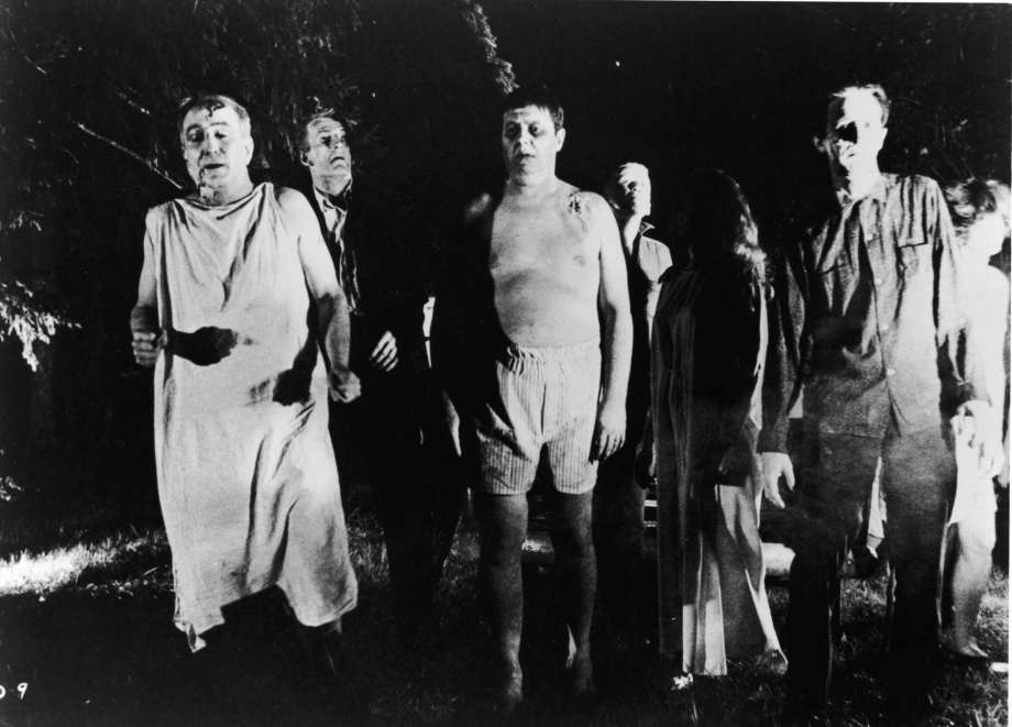 Zombies as portrayed in the film Night of the Living Dead (1968).