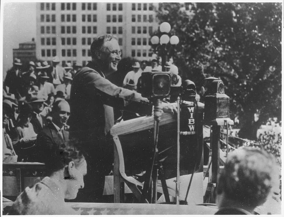 Franklin D. Roosevelt in Topeka, Kansas.