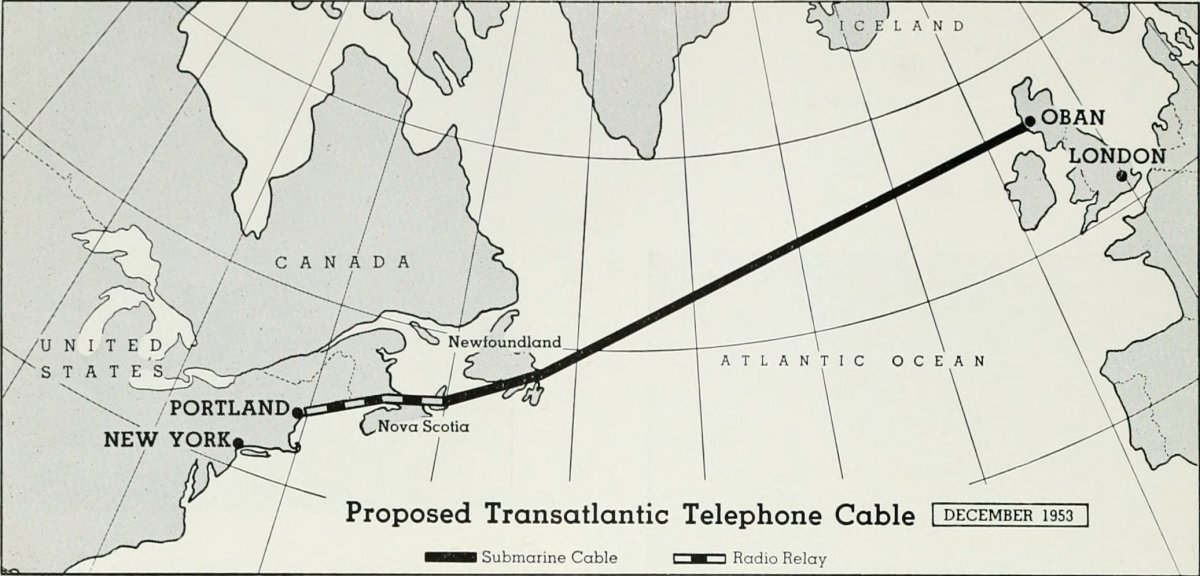 Map of proposed telephone cable.