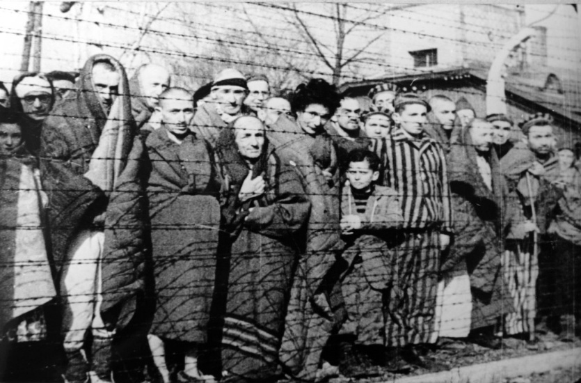 Prisoners at Auschwitz-Birkenau at liberation.