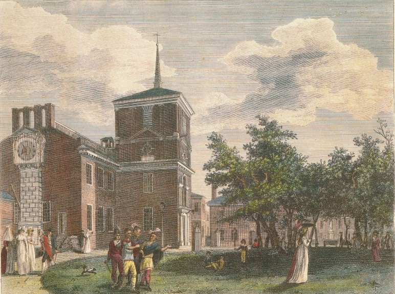 View of the back of the State House in Philadelphia, 1800