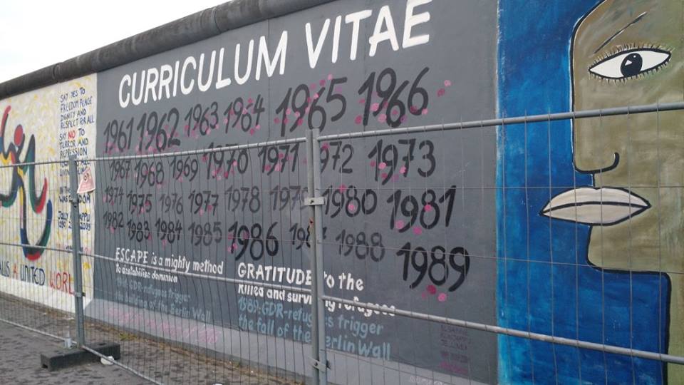 A piece at the East Side Gallery depicting the number of years the Berlin Wall stood.