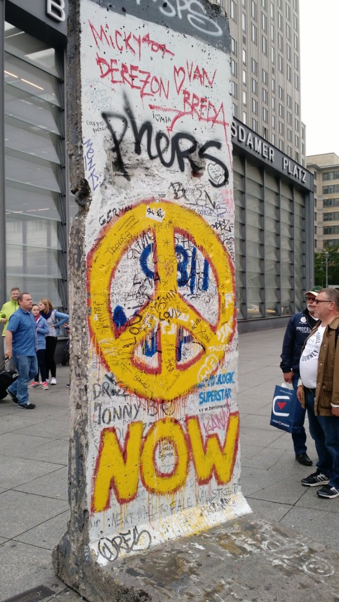 A surviving section of the Berlin Wall in Potsdamer Platz, Berlin.