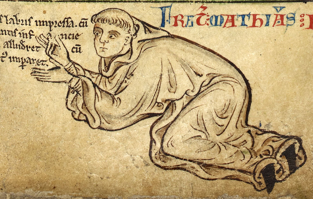 A self-portrait of the English chronicler and monk Matthew Paris.