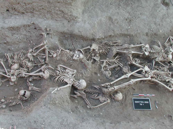 The remains of Bubonic plague victims in Martigues, France.