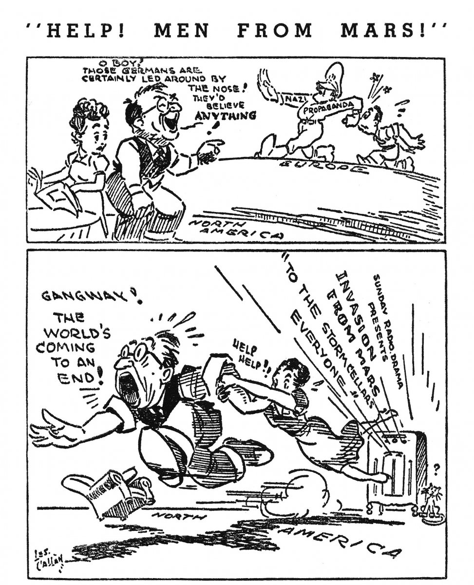 A Toronto Star cartoon from 1939 about Welles’s broadcast.