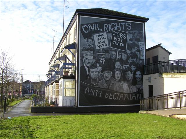 Commemorative civil rights mural in Derry.