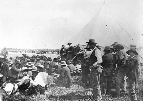 David Laird explaining the terms of Treaty #8 at Fort Vermilion.