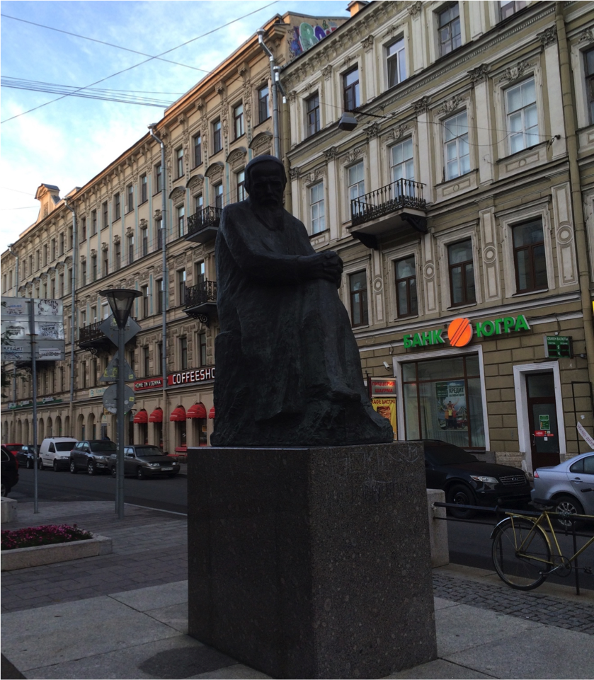 New Dostoevsky monument in St. Petersburg.