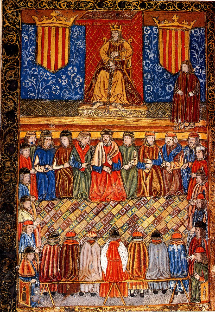 The Corts of Catalunya in the 14th century.