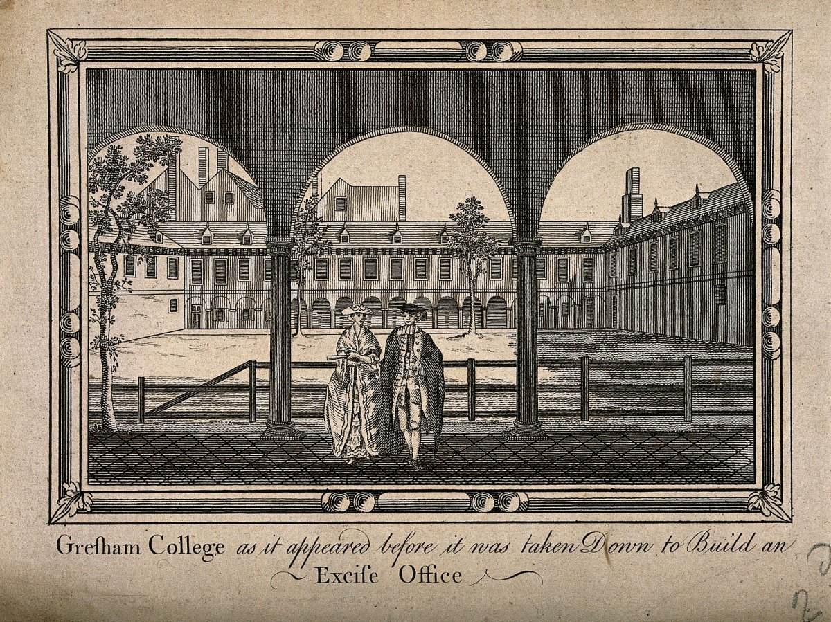 Gresham College as it appeared before it was taken down to build an Excise Office.