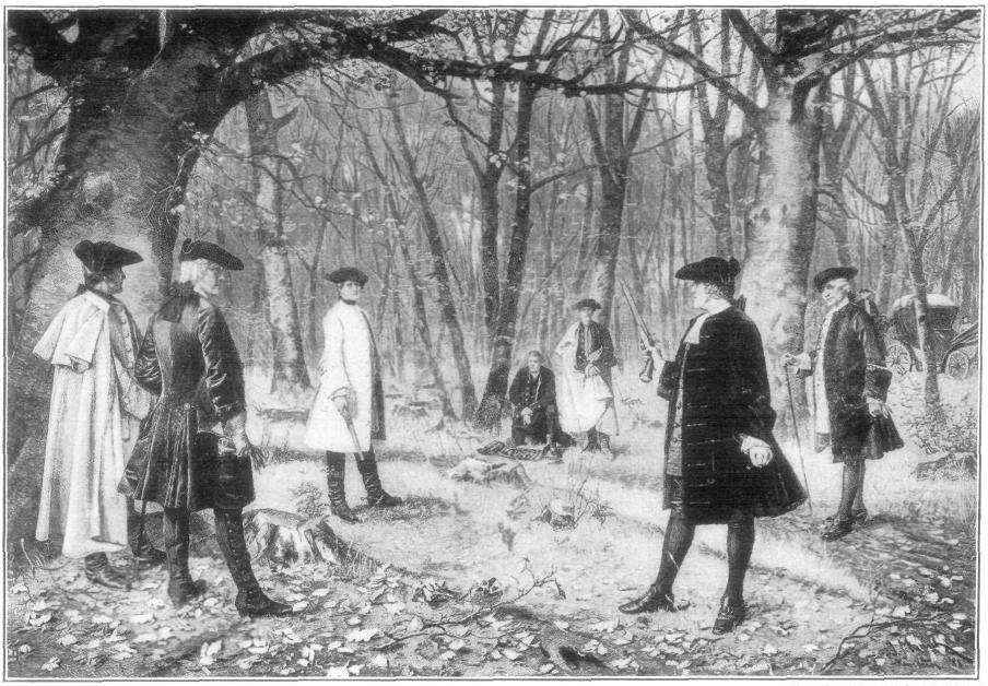 A 1902 depiction of the Burr-Hamilton Duel.