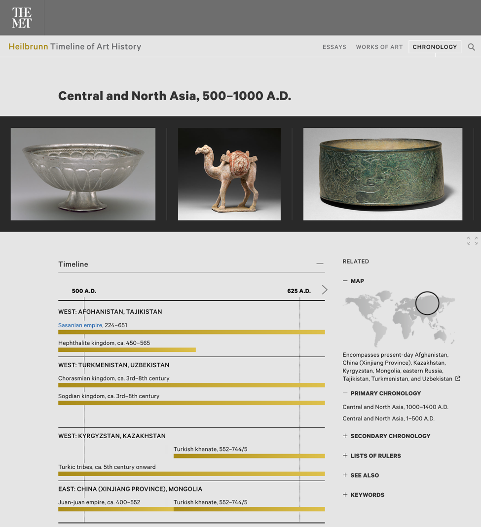 A timeline of Central and North Asia between 500 A.D. and 1000 A.D.