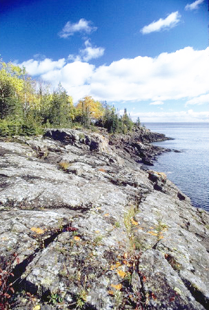 A typically rugged shoreline at Isle Royale National Park.