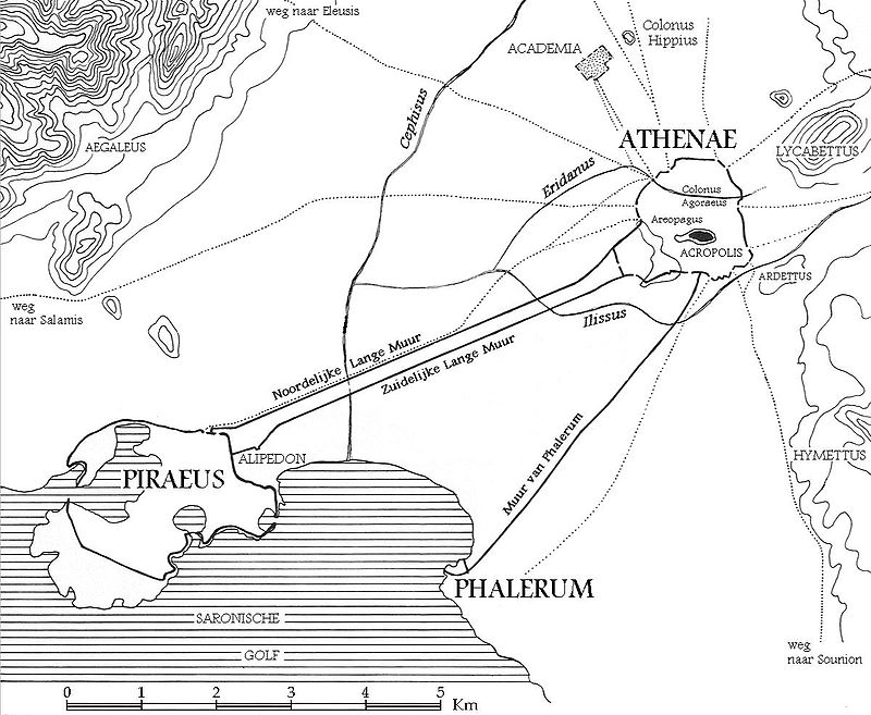 Connecting Athens to her port cities of Piraeus and Phalerum, the 'Long Walls' of the Classical Period protected Athenian farmland and ports