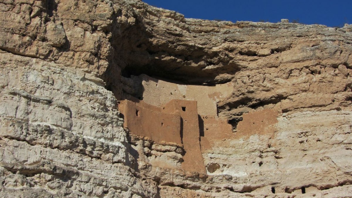Montezuma’s Castle, a cliff dwelling occupied by the Sinagua, located just north of Camp Verde in central Arizona.