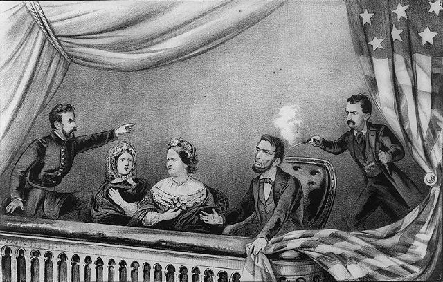 Lithograph of the Assassination of Abraham Lincoln.