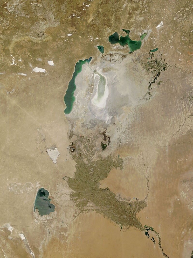 The remains of the Aral Sea.