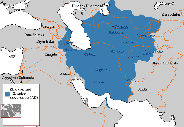 Map of the Khorezmian Empire in 1217 C.E.