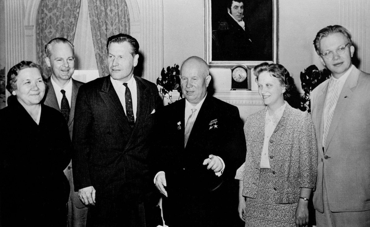 The Khrushchev family at the Waldorf Astoria during their visit to the United States.