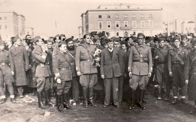 Communist Partisans in Tirana during the city's liberation.