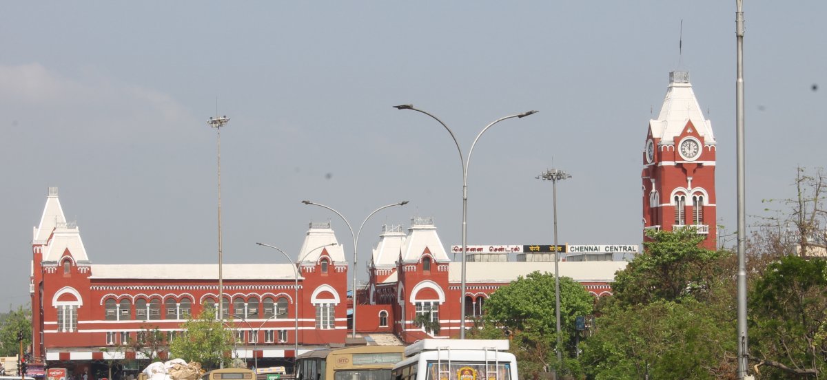The Chennai Central Railway Station.