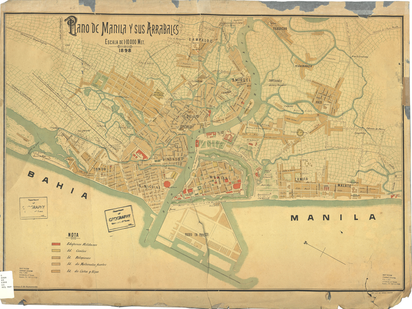 Map of Spanish Manila, 1898.