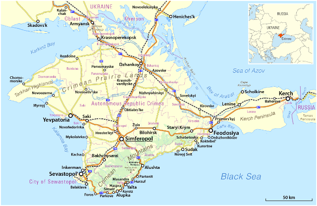Map of Crimea today.