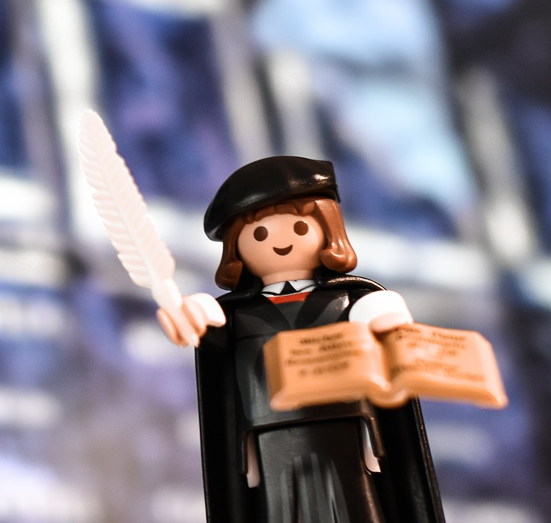 Commemorative Playmobil figure of Martin Luther.