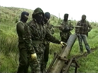 IRA men with a mortar.