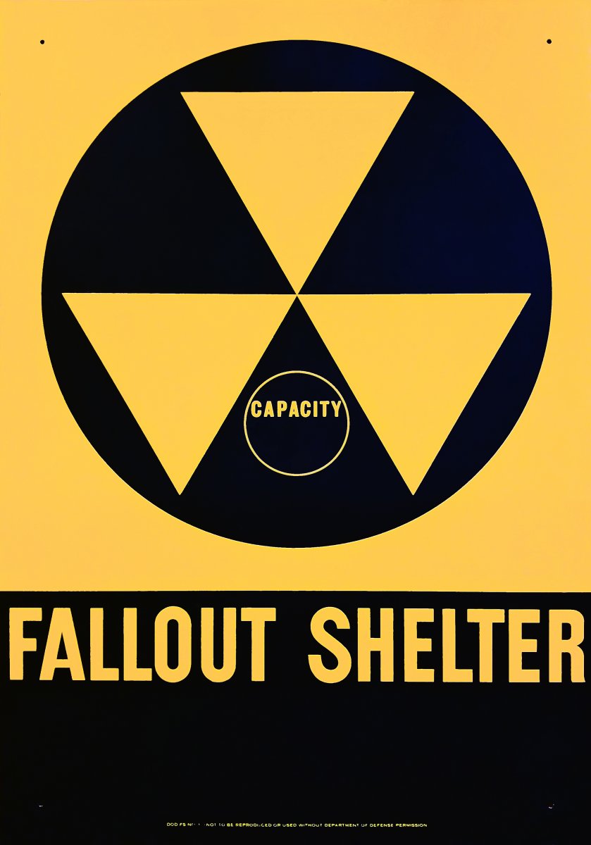 A picture of a National Fallout Shelter Survey sign.