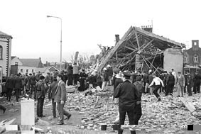 The results of a bombing in Enniskillen, Northern Ireland.