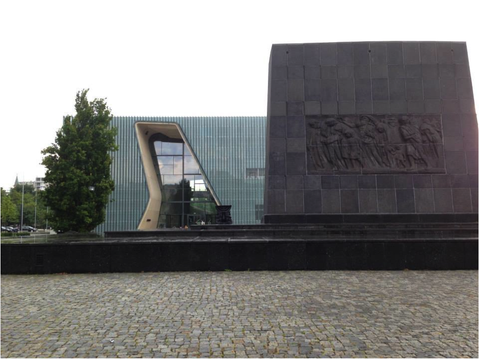 POLIN Museum of the History of Polish Jews and the Monument to the Ghetto Heroes.