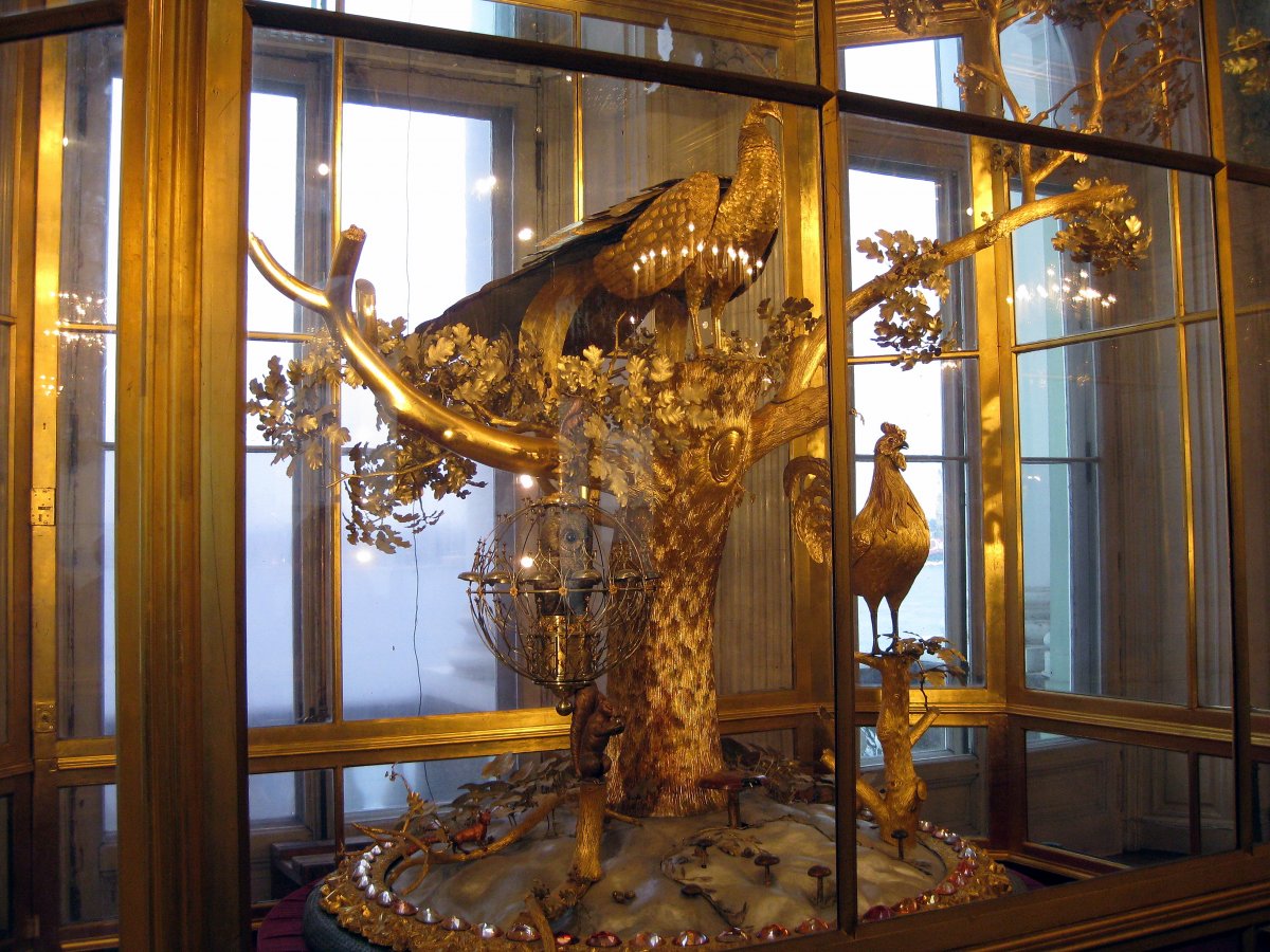 The peacock clock in the State Hermitage Museum in Russia.