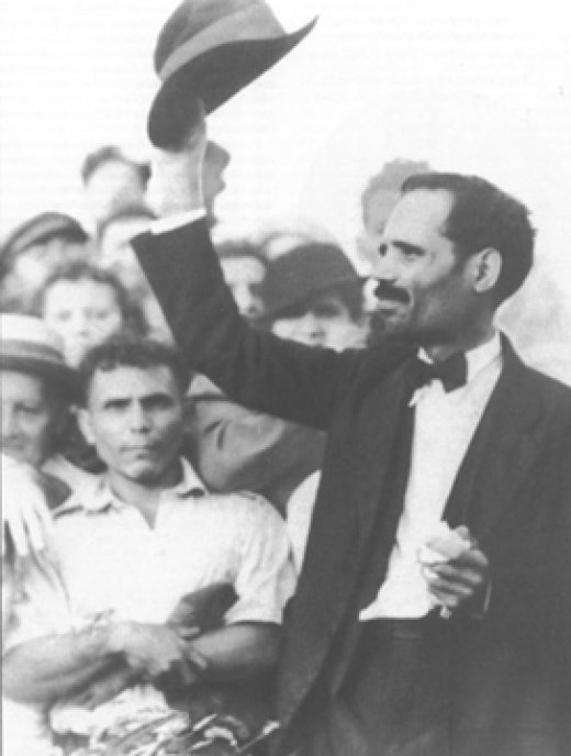 Pedro Albizu Campos, noted anti-imperialist, addressing a crowd in 1936.