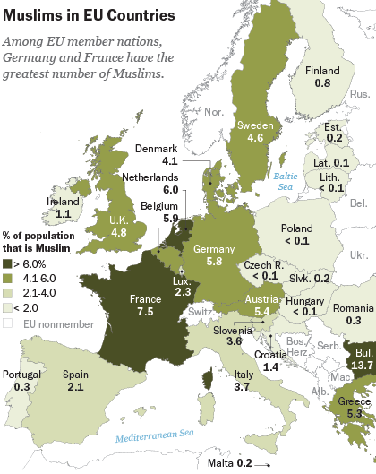 Statistics on Muslim populations in the European Union.