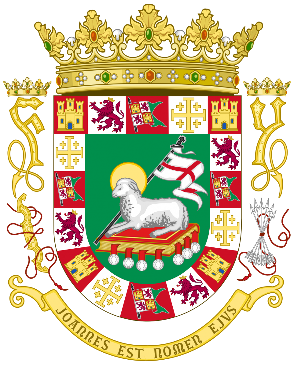 The coat of arms of the Commonwealth of Puerto Rico.
