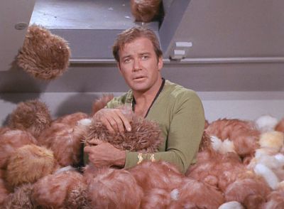 William Shatner as Captain Kirk.