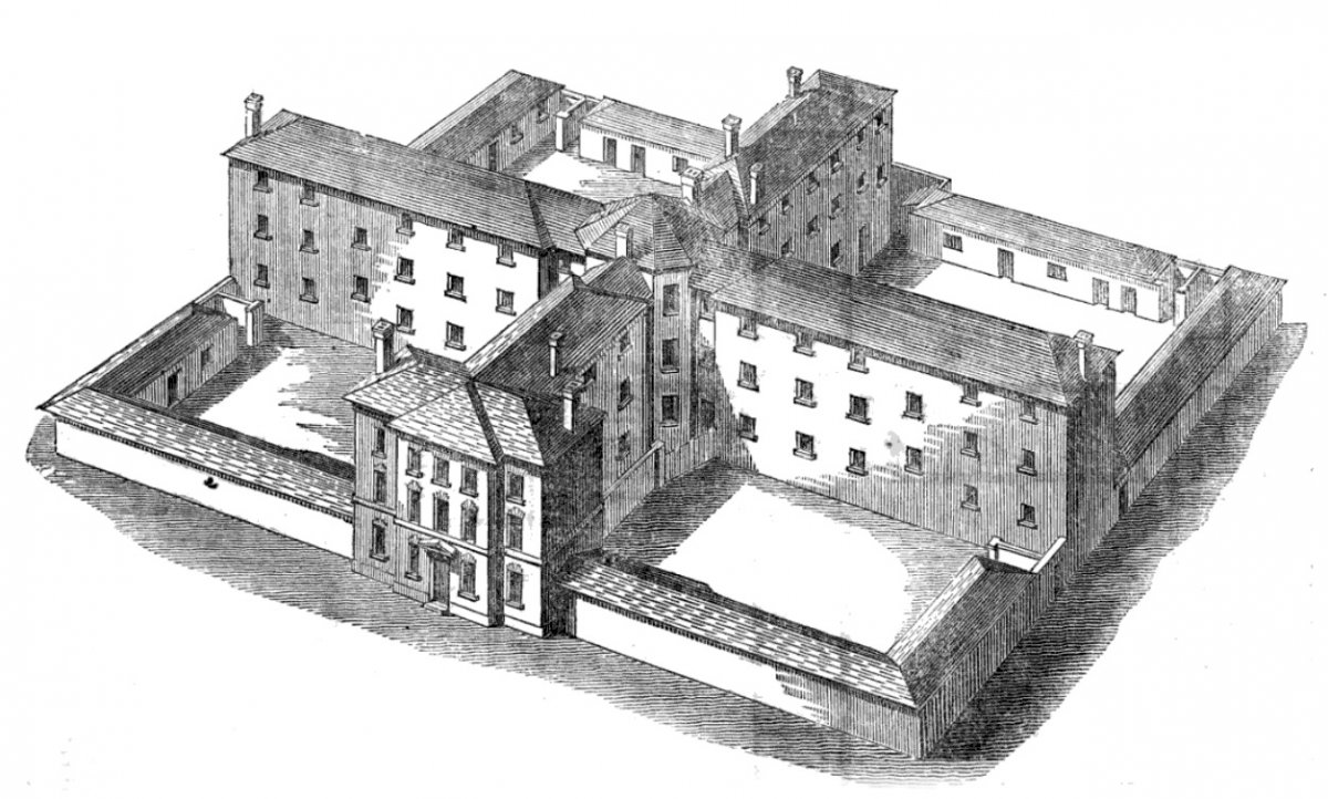 An 1834 cruciform design workhouse for 300 people.