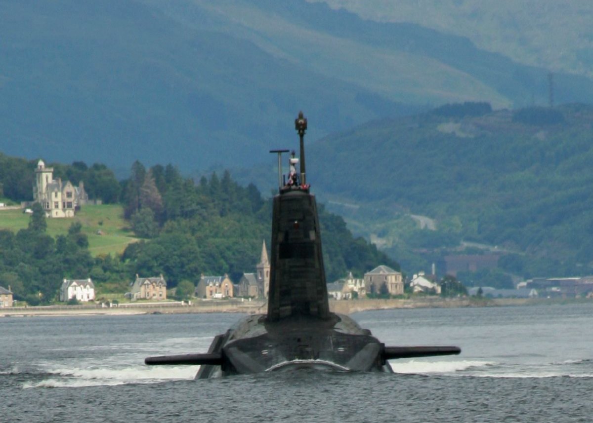 Vanguard submarine in the Firth of Clyde.