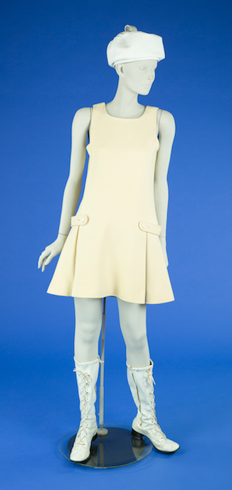 André Courrèges white wool mini dress.