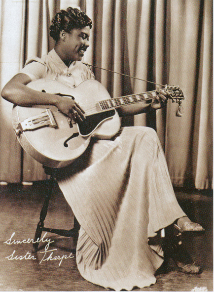 Sister Rosetta Tharpe with the rock guitar many considered a 'male' instrument.