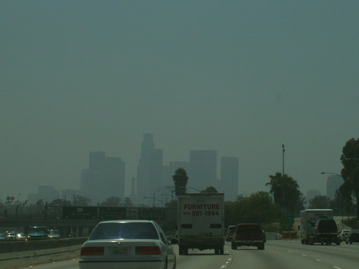 Smog-covered Los Angeles.
