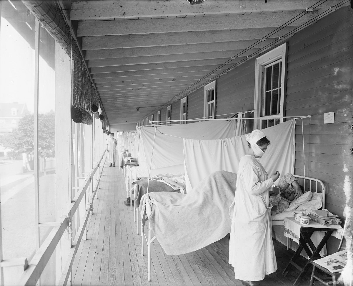 The Spanish Flu ward at Walter Reed Hospital.