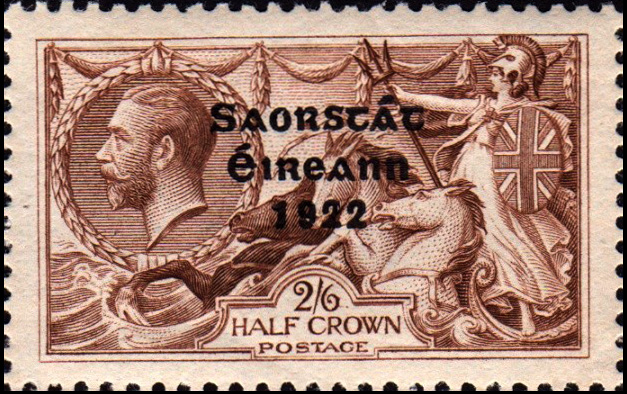 Irish Free State stamp overprinted on a King George V stamp.