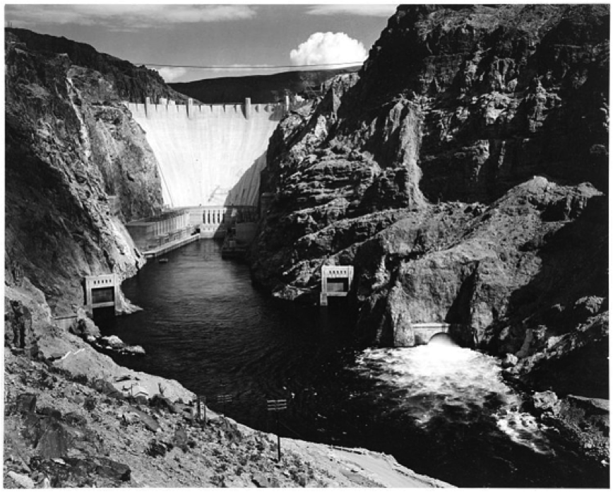 Photograph of the Hoover Dam.