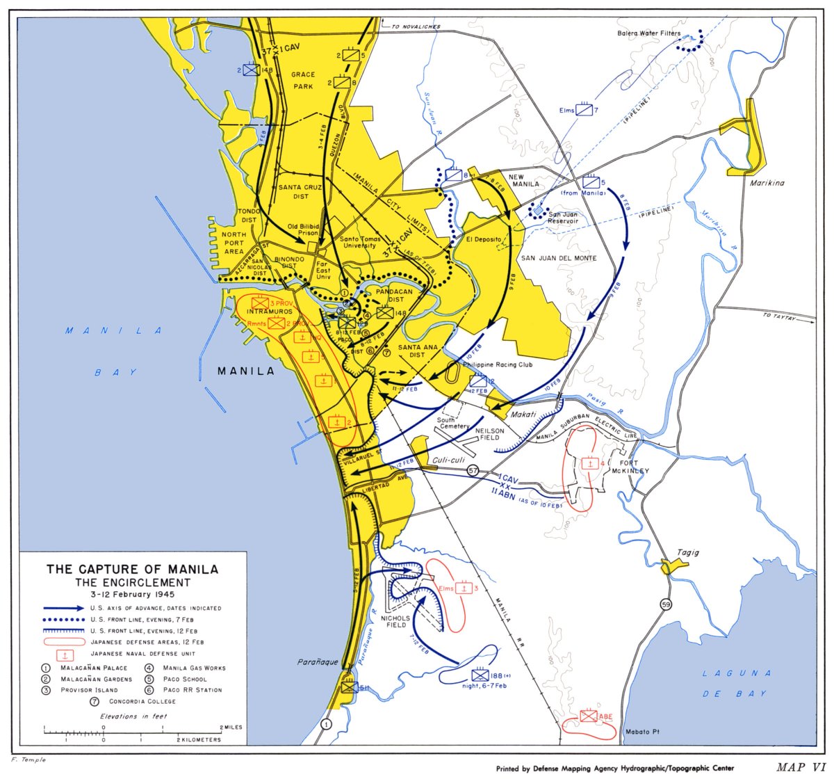 The Encirclement of Manila by U.S. forces.