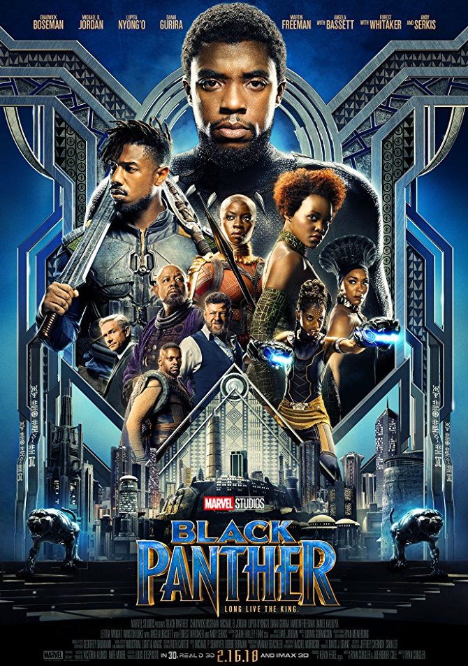 Movie poster for Black Panther movie.
