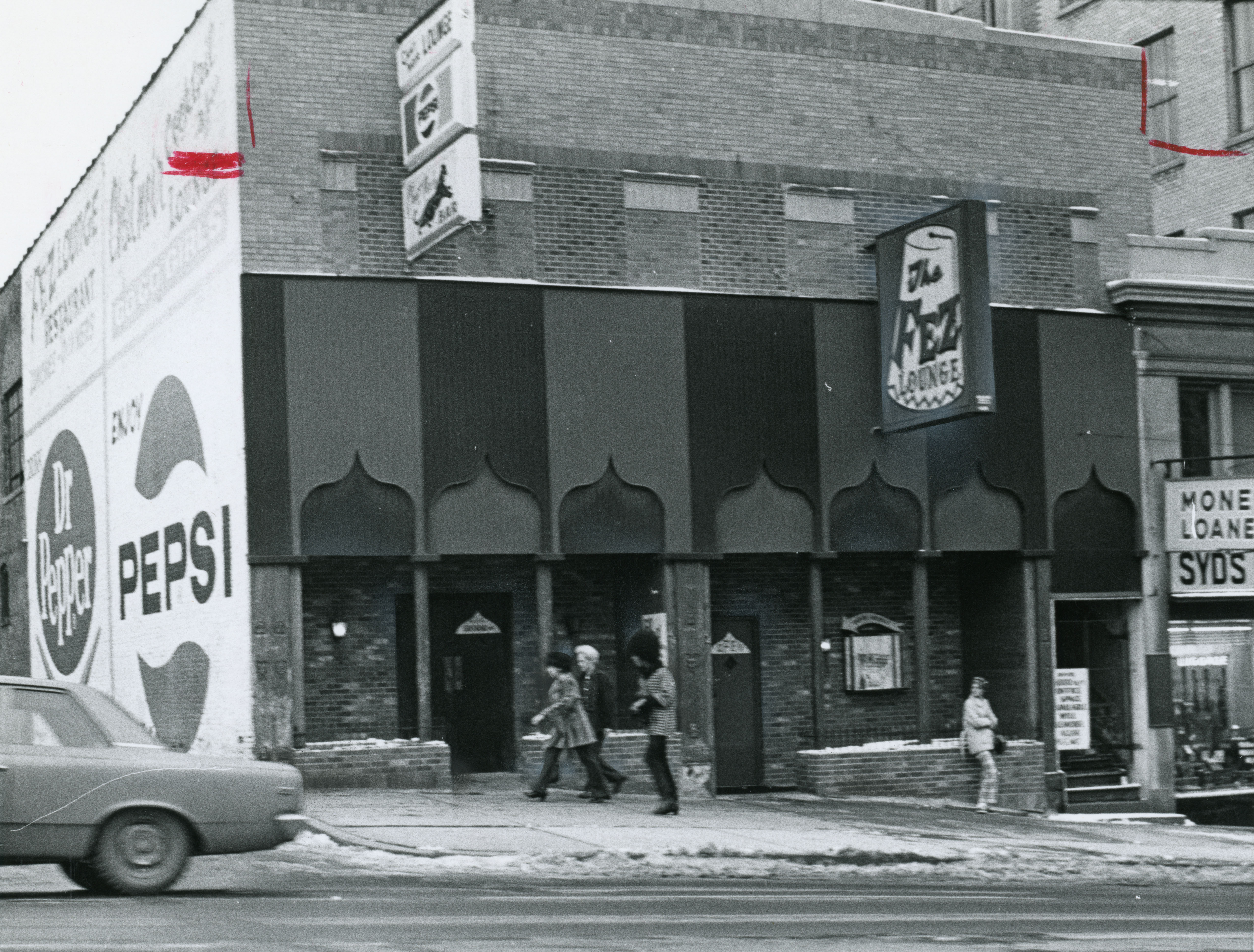 The Fez bar in downtown Akron, OH, 1971.